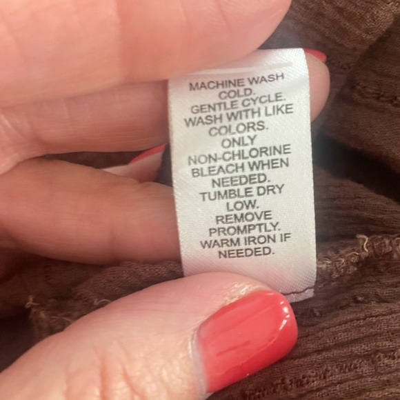 Versona Brown Peasant Blouse L Long Sleeve Boho Square Neck Fall‎ Layering Top - Picture 7 of 10